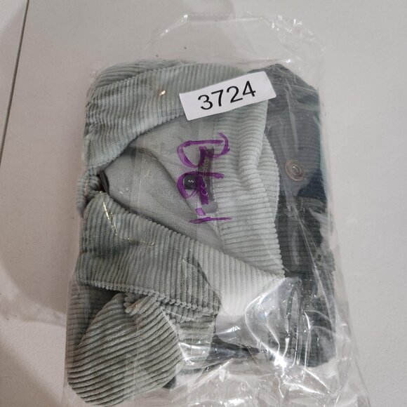 Papermoon Jacket Womens Small Sage Teal Colorblock Corduroy Shacket Cropped - Picture 10 of 10